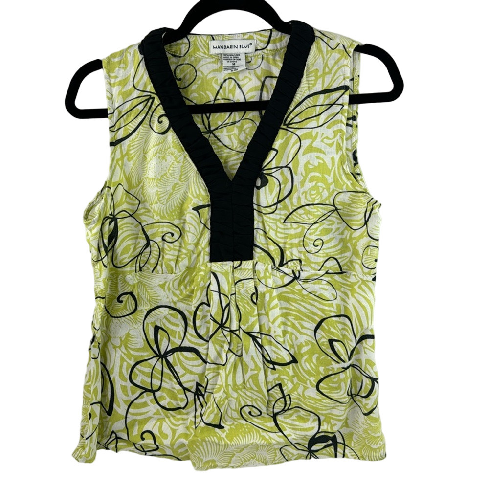 Mandarin Blue Women's Sleeveless V-neck Tank Top